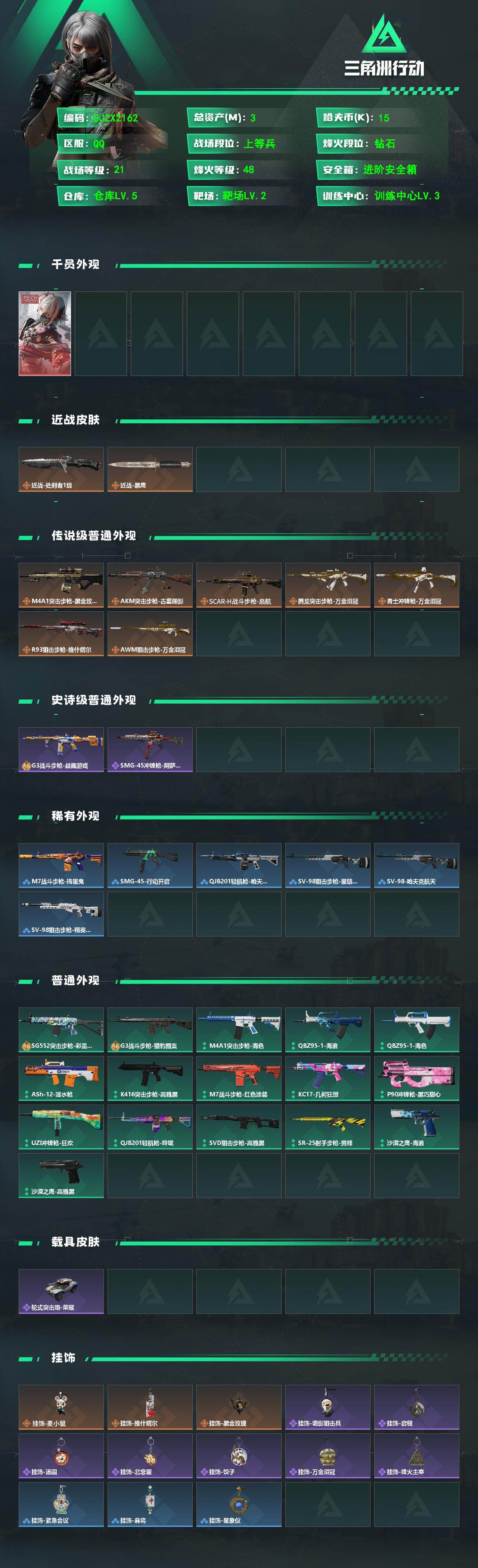 SJZEY4155589三角洲行动账号详情图2 SJZEY4155589三角洲行动账号详情图2