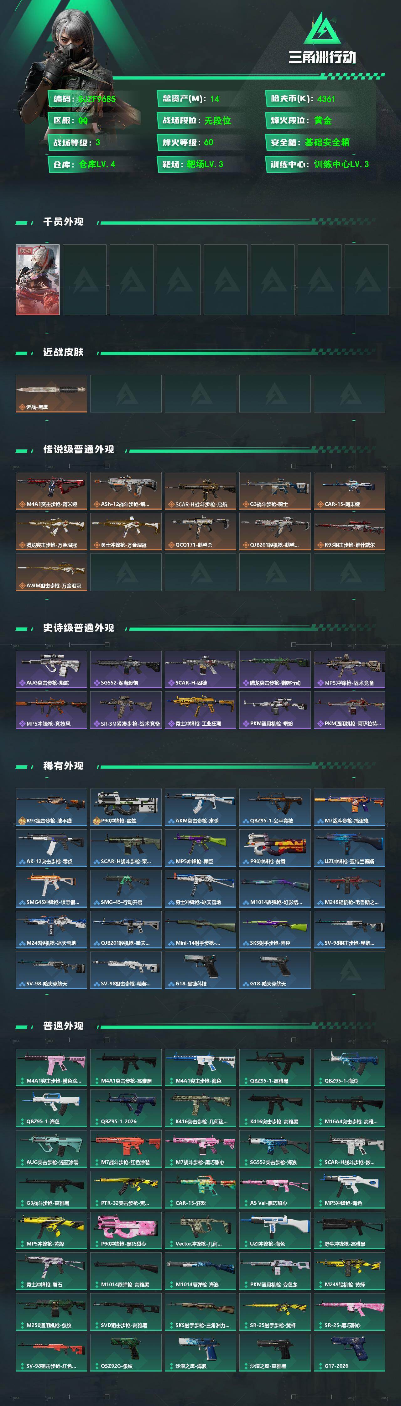 SJZEY4153223三角洲行动账号详情图2 SJZEY4153223三角洲行动账号详情图2