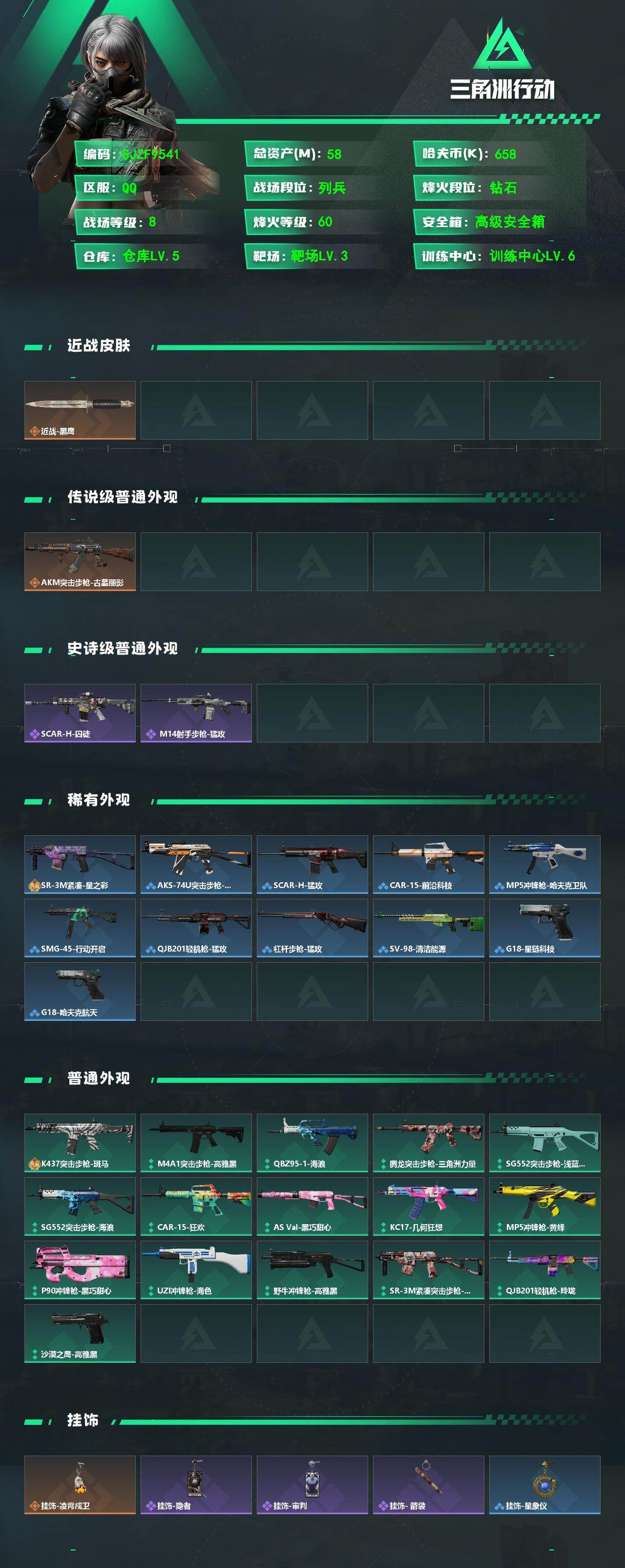 SJZEY4153821三角洲行动账号详情图2 SJZEY4153821三角洲行动账号详情图2