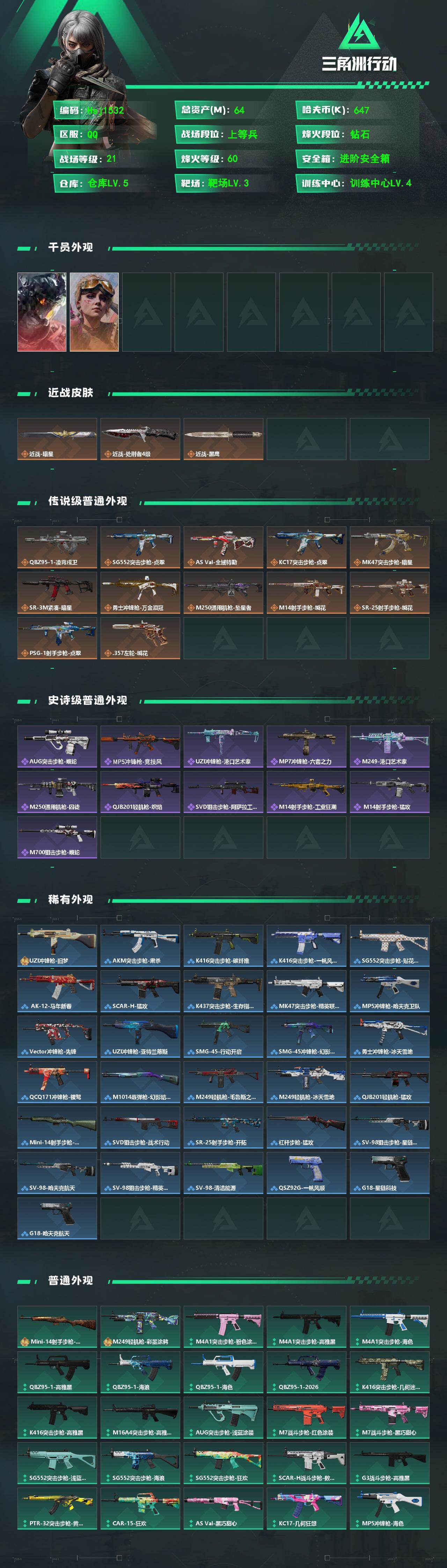 SJZQM4154845三角洲行动账号详情图3 SJZQM4154845三角洲行动账号详情图3