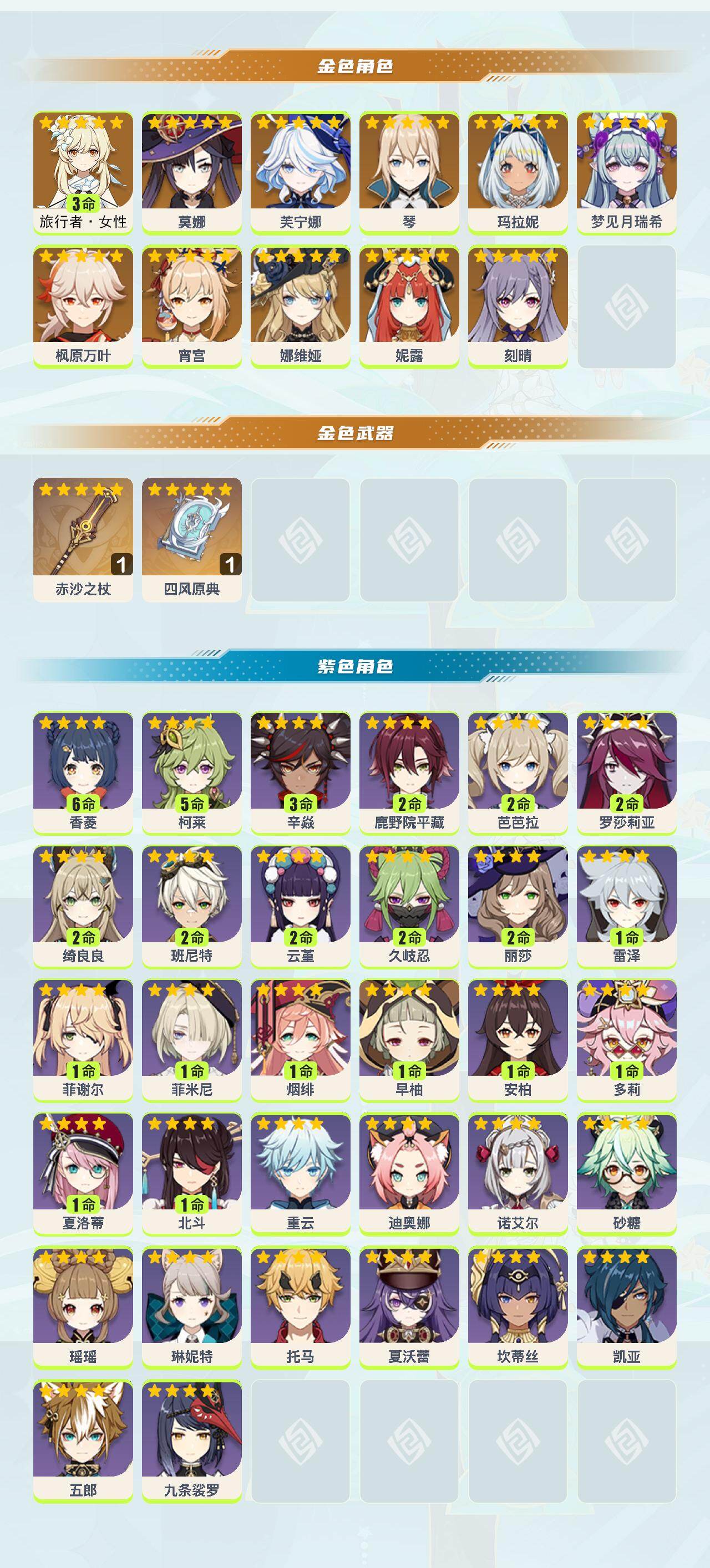YSEY47279原神账号详情图2 YSEY47279原神账号详情图2