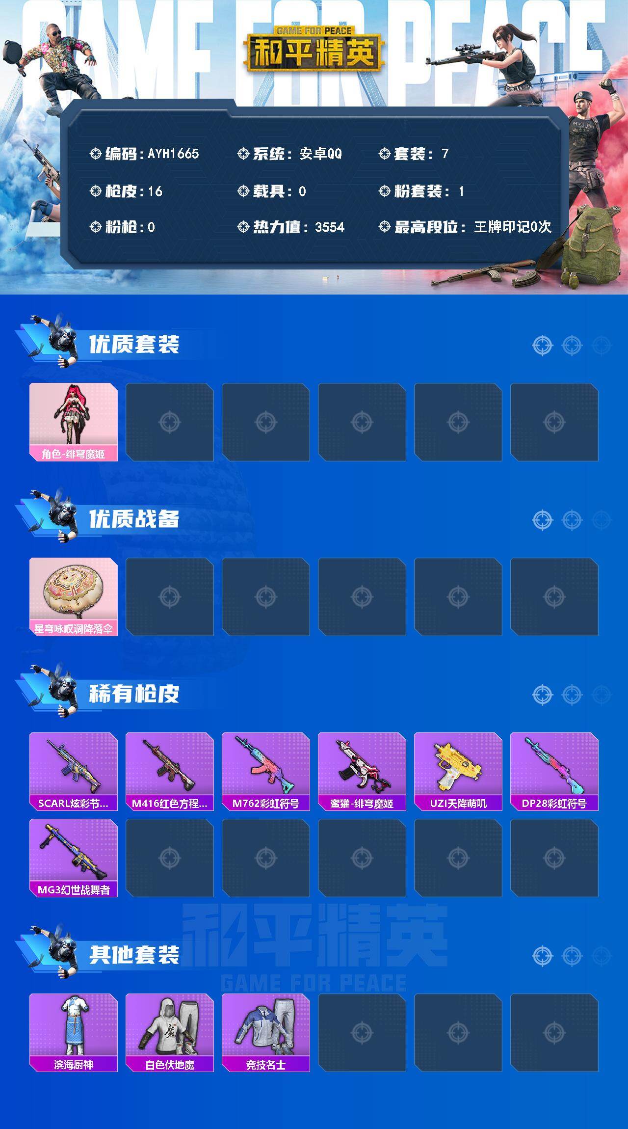 HPLX4250010和平精英账号详情图2