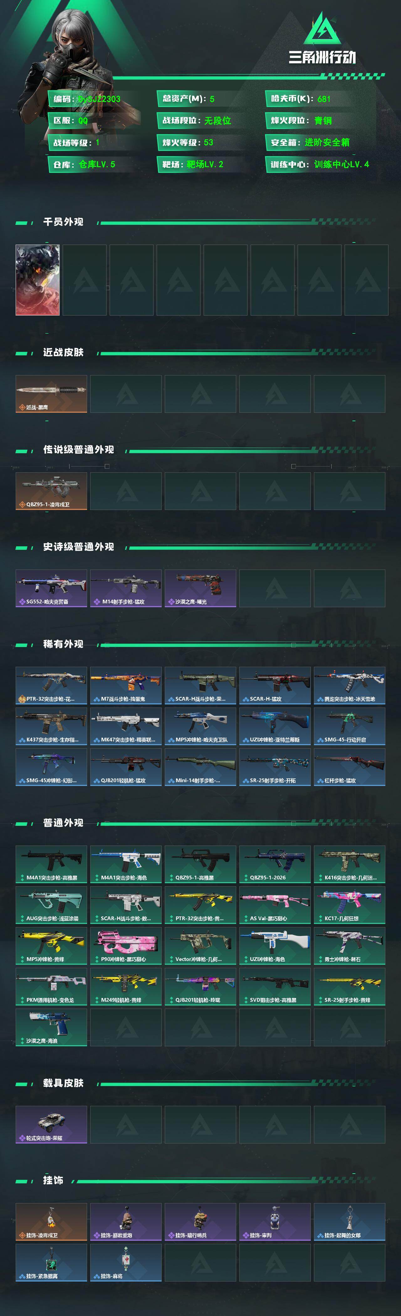 SJZYYT4155511三角洲行动账号详情图2 SJZYYT4155511三角洲行动账号详情图2