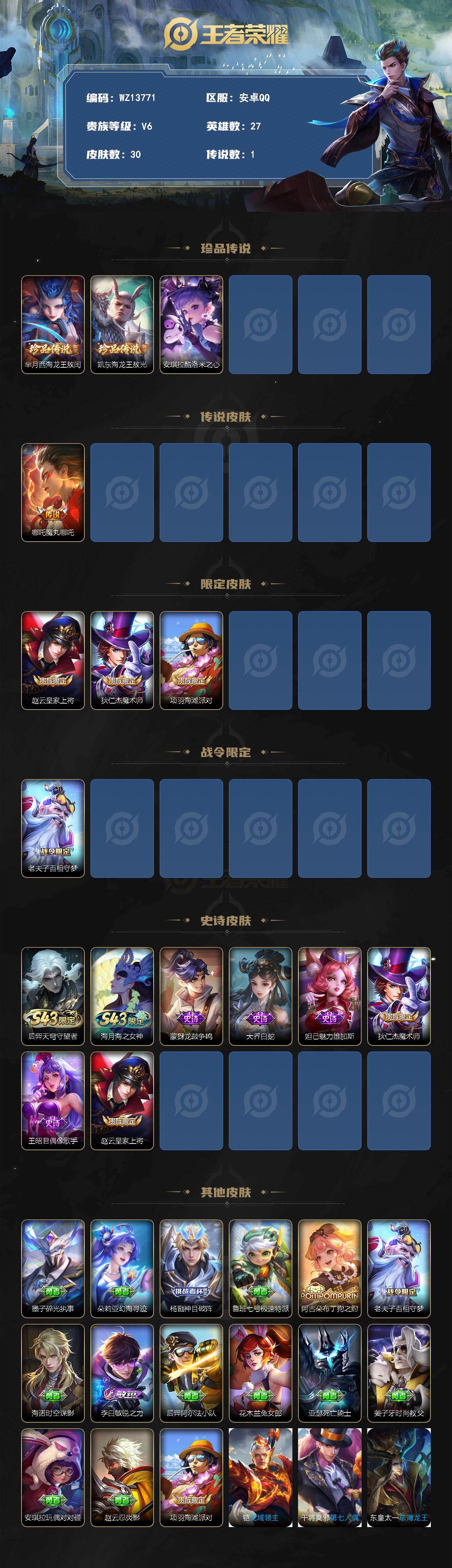 WZXS4431320王者荣耀账号详情图2