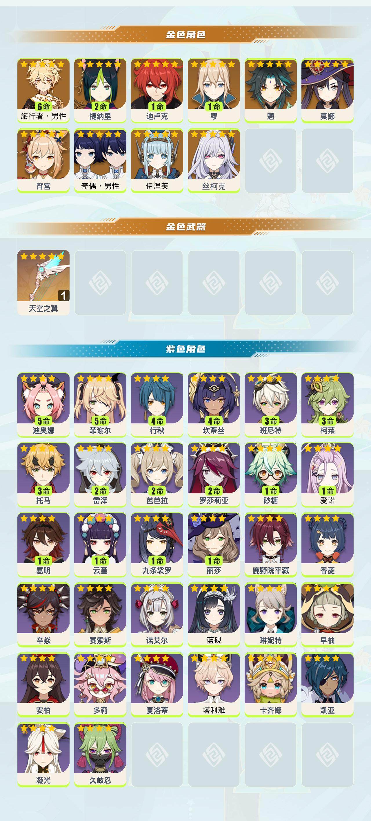 YSEY47294原神账号详情图2 YSEY47294原神账号详情图2
