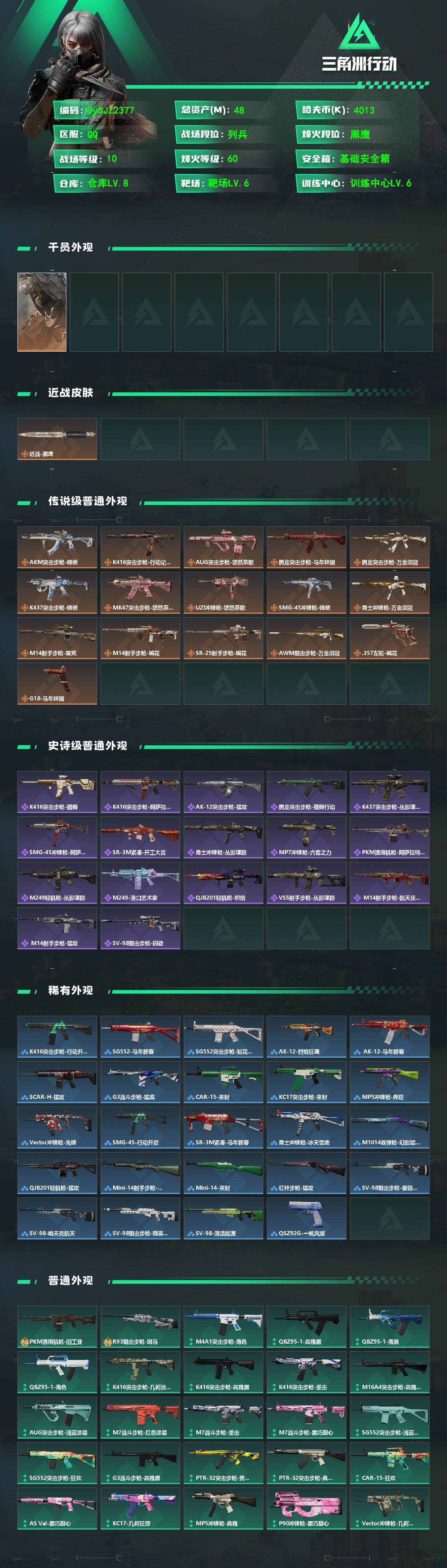 SJZYYT4158216三角洲行动账号详情图2 SJZYYT4158216三角洲行动账号详情图2