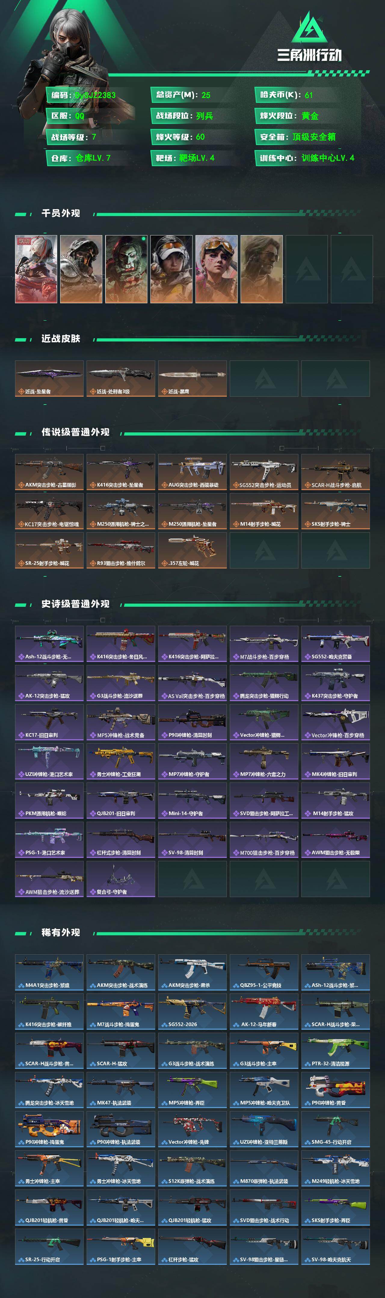 SJZYYT4158267三角洲行动账号详情图2 SJZYYT4158267三角洲行动账号详情图2