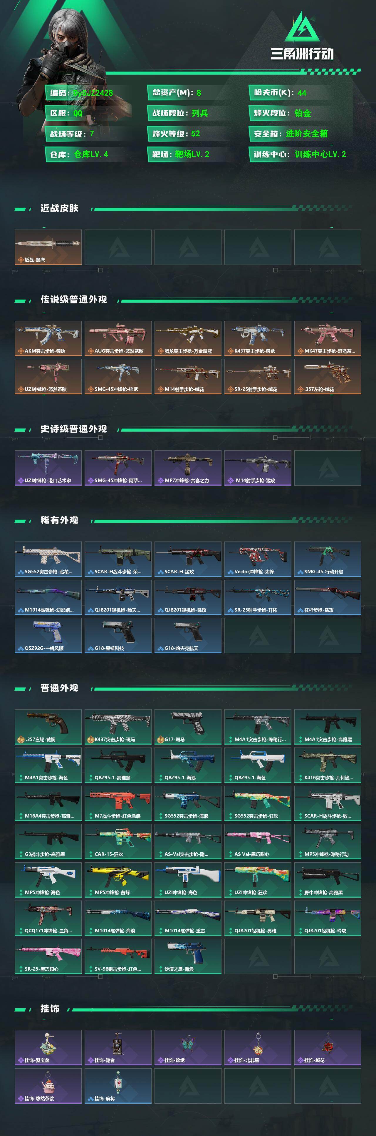SJZYYT4158704三角洲行动账号详情图2 SJZYYT4158704三角洲行动账号详情图2