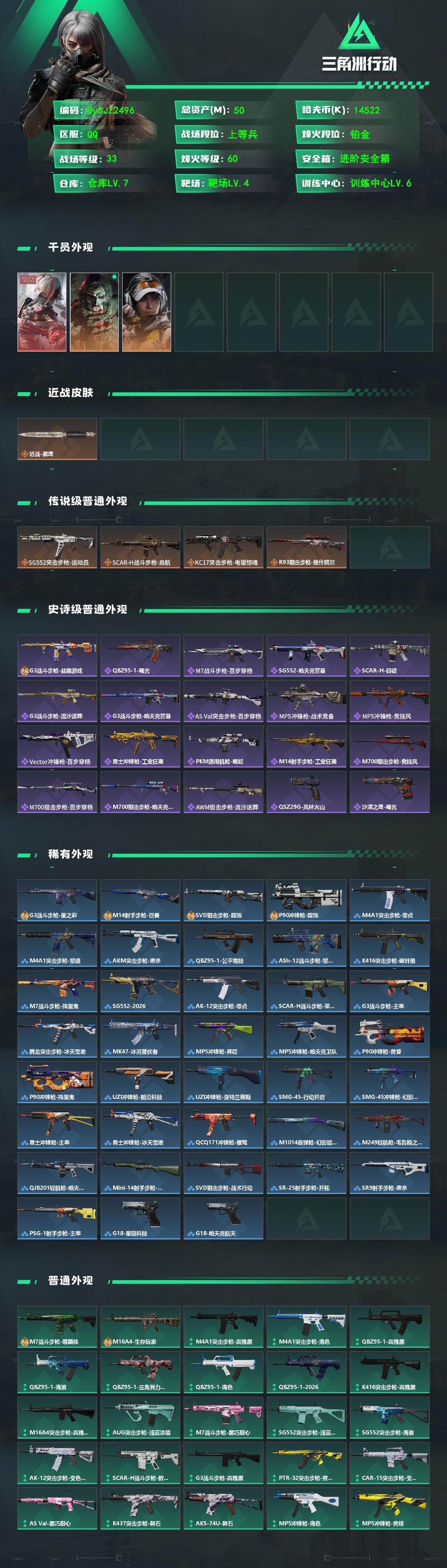 SJZYYT4159999三角洲行动账号详情图2 SJZYYT4159999三角洲行动账号详情图2