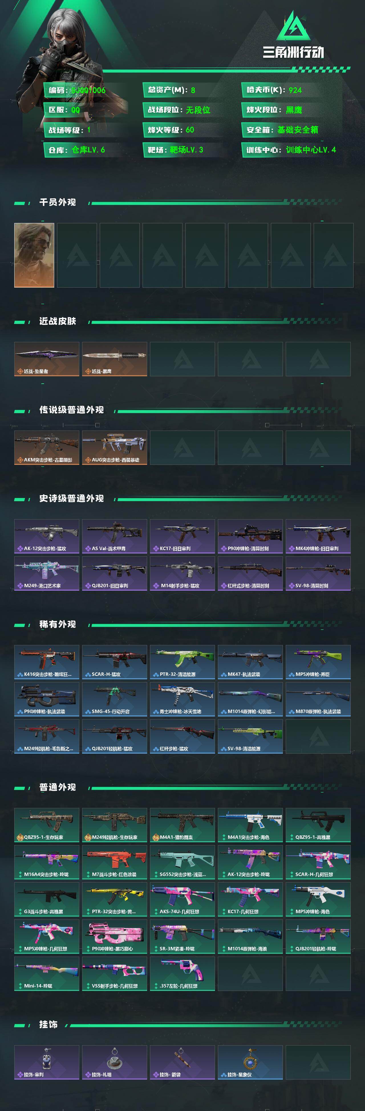 SJZEY4160145三角洲行动账号详情图2 SJZEY4160145三角洲行动账号详情图2