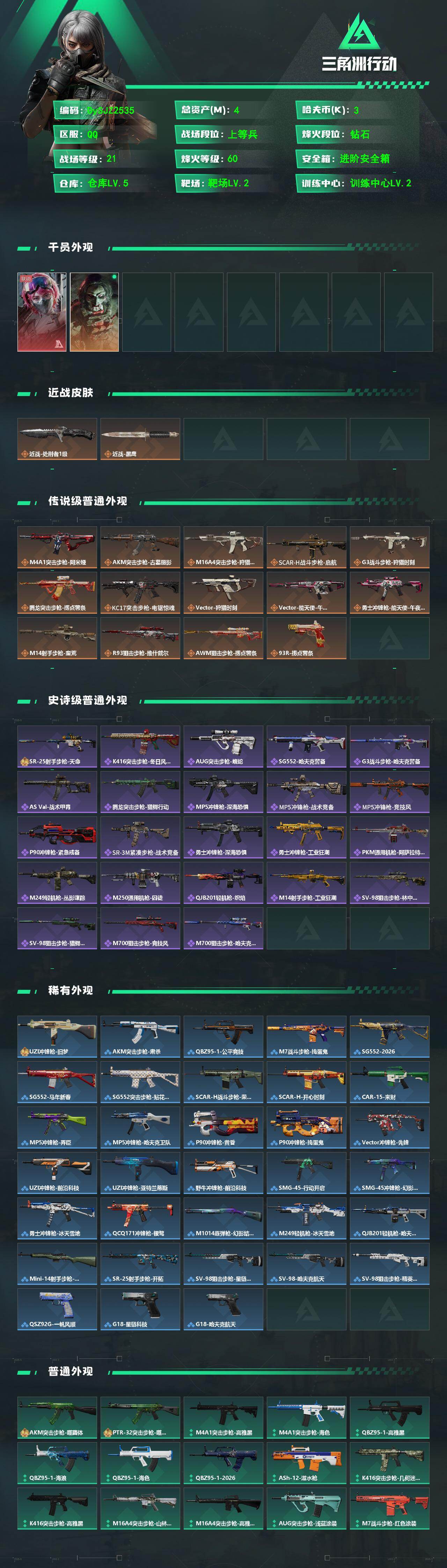 SJZYYT4160871三角洲行动账号详情图2 SJZYYT4160871三角洲行动账号详情图2