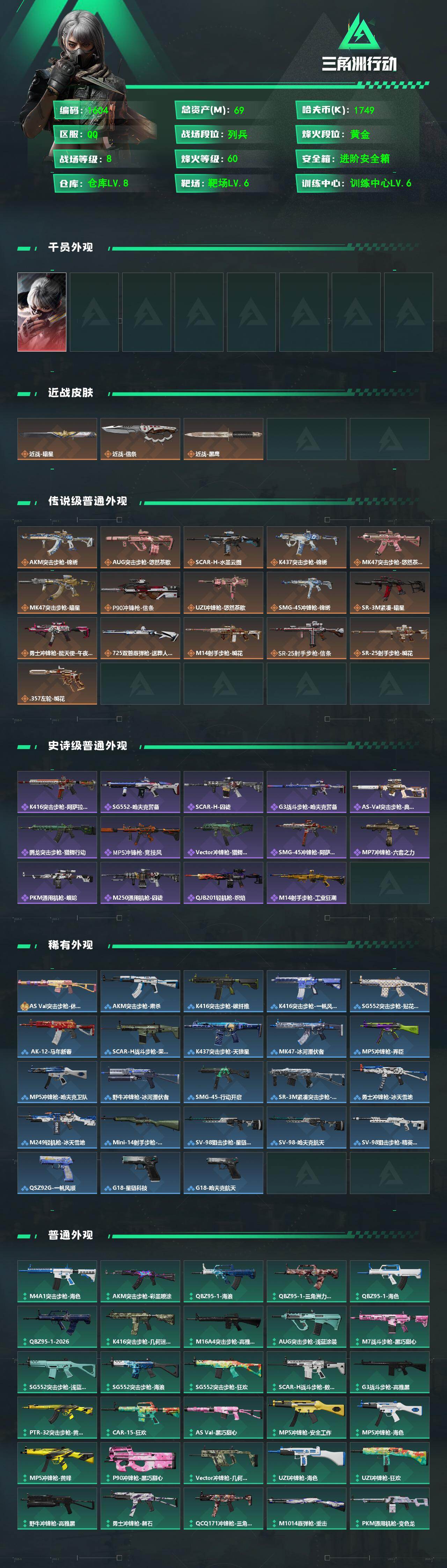 SJZQM4162415三角洲行动账号详情图3 SJZQM4162415三角洲行动账号详情图3