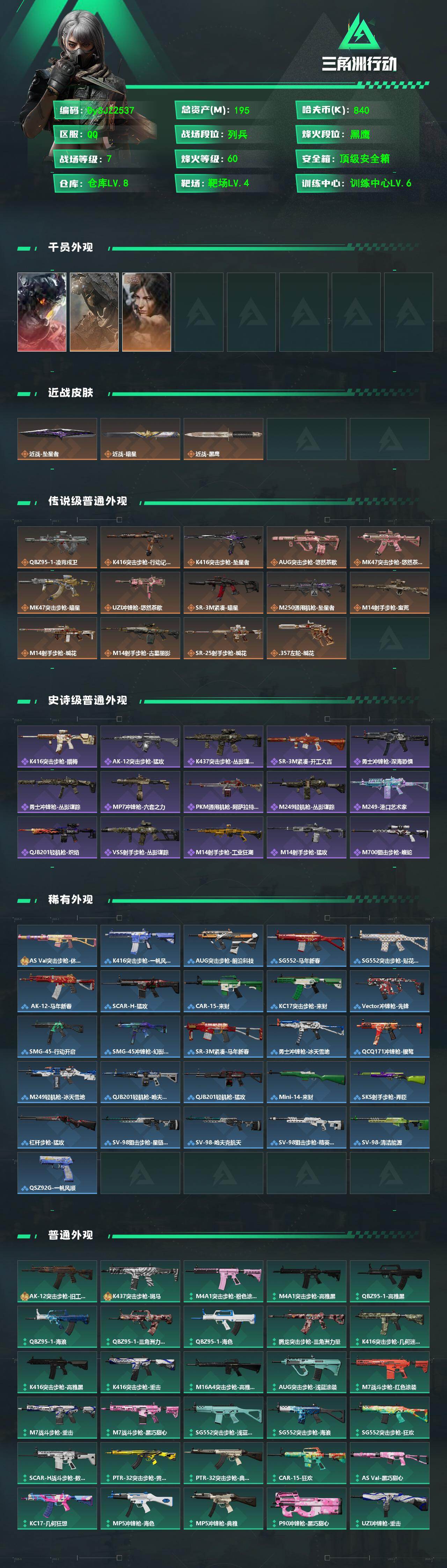 SJZYYT4160894三角洲行动账号详情图2 SJZYYT4160894三角洲行动账号详情图2