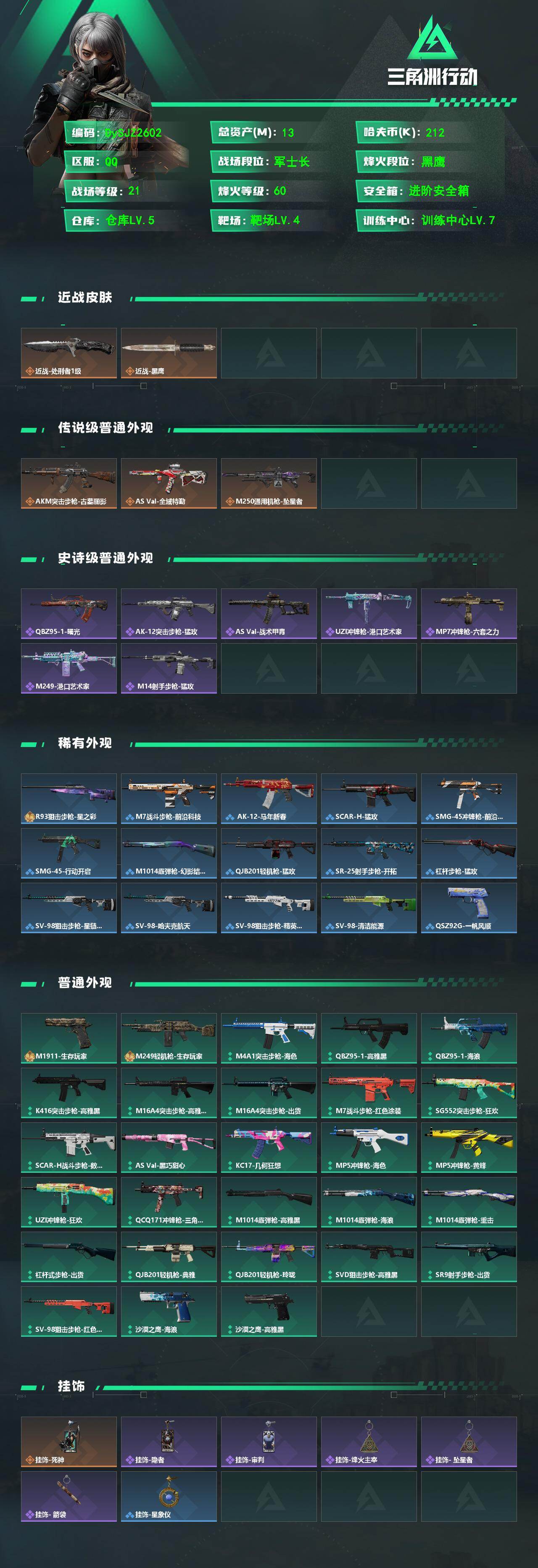 SJZYYT4161242三角洲行动账号详情图2 SJZYYT4161242三角洲行动账号详情图2