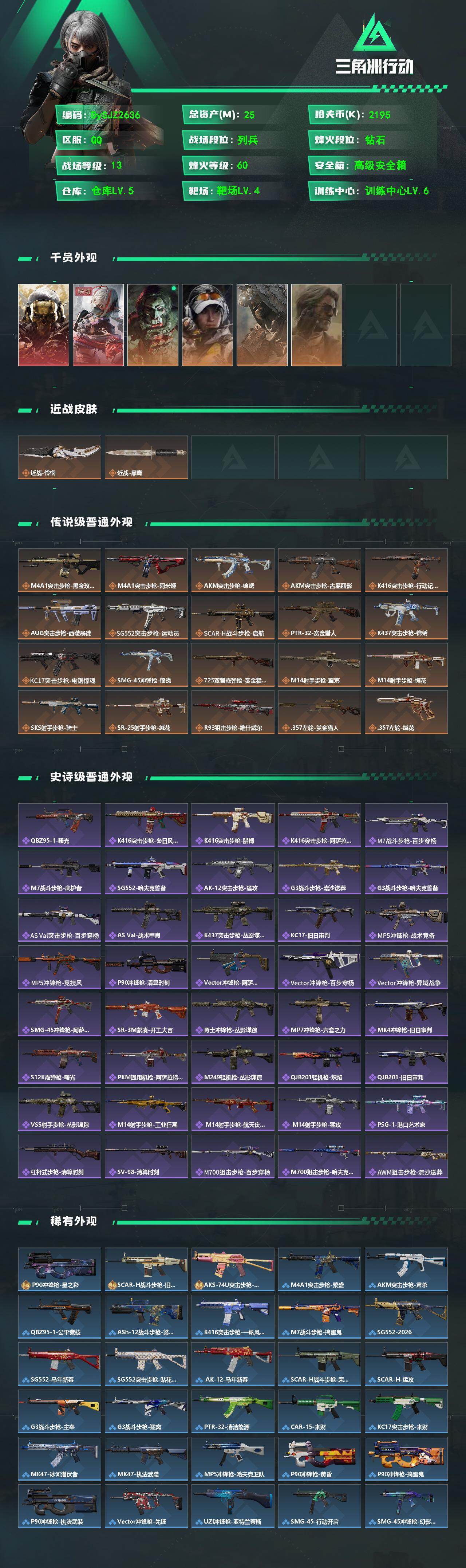 SJZYYT4162009三角洲行动账号详情图2 SJZYYT4162009三角洲行动账号详情图2