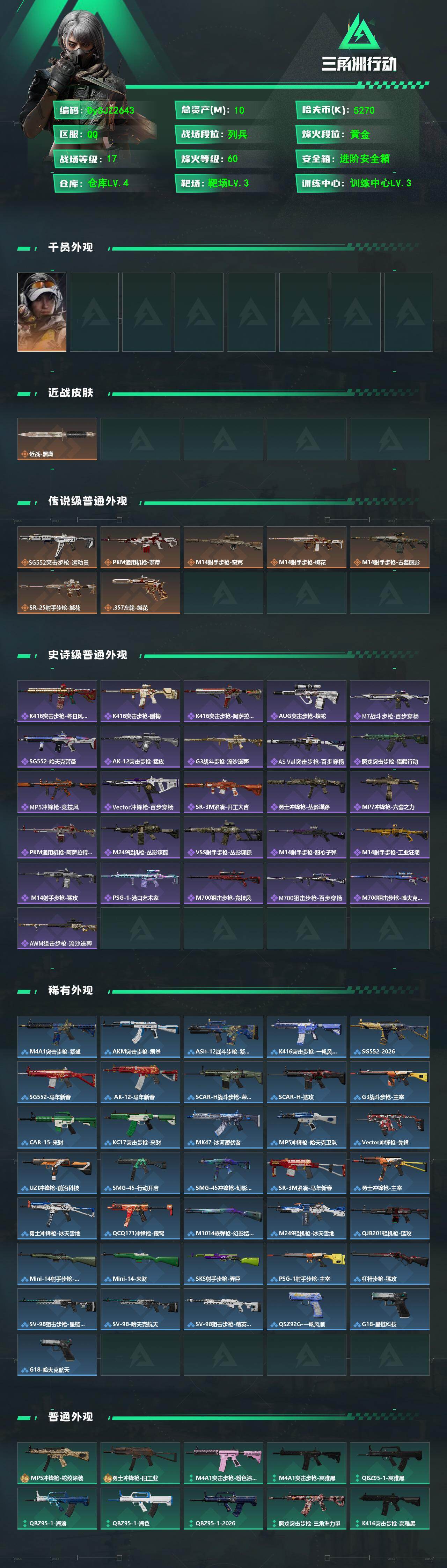 SJZYYT4162052三角洲行动账号详情图2