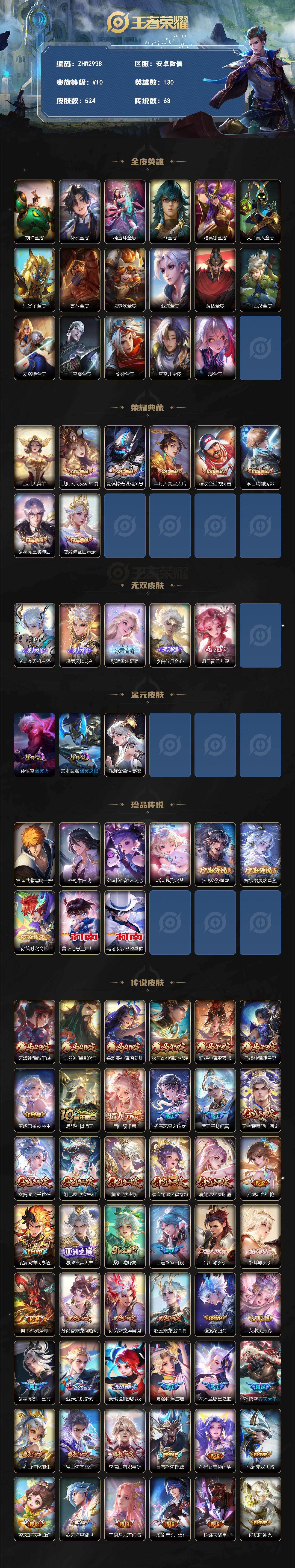 WZLE4428431王者荣耀账号详情图2 WZLE4428431王者荣耀账号详情图2