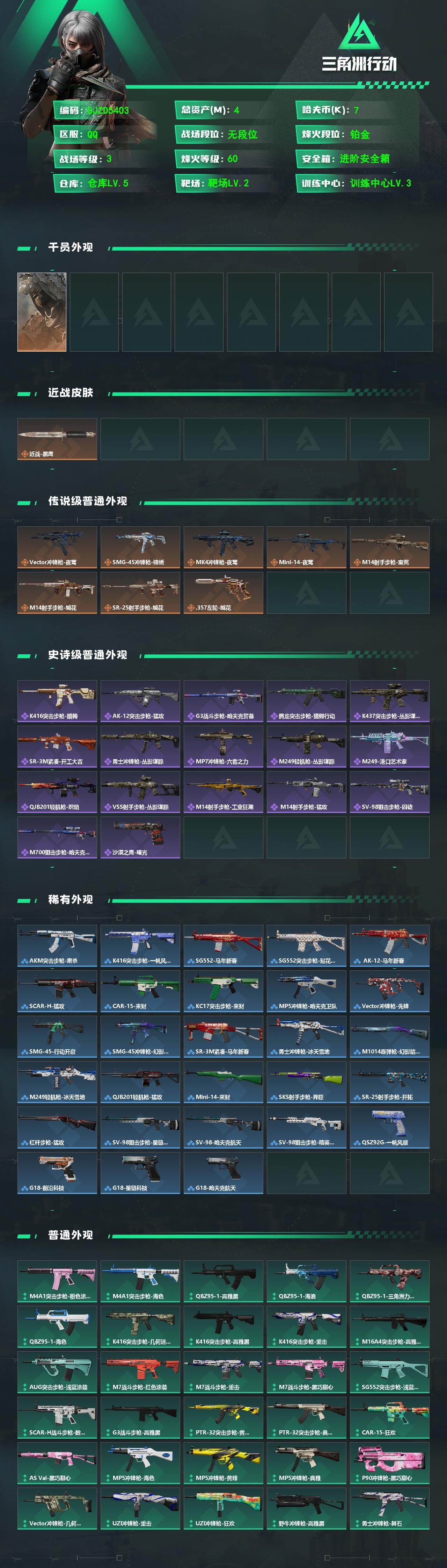 SJZEY4162314三角洲行动账号详情图2 SJZEY4162314三角洲行动账号详情图2