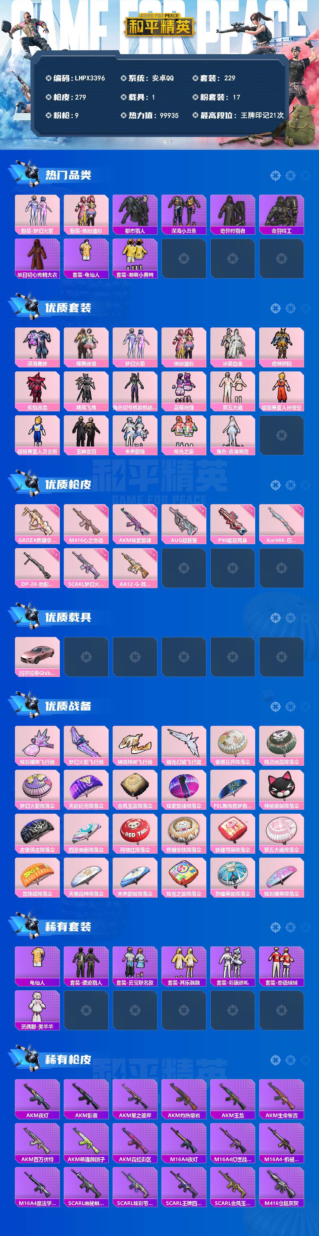 HPLE4256133和平精英账号详情图2