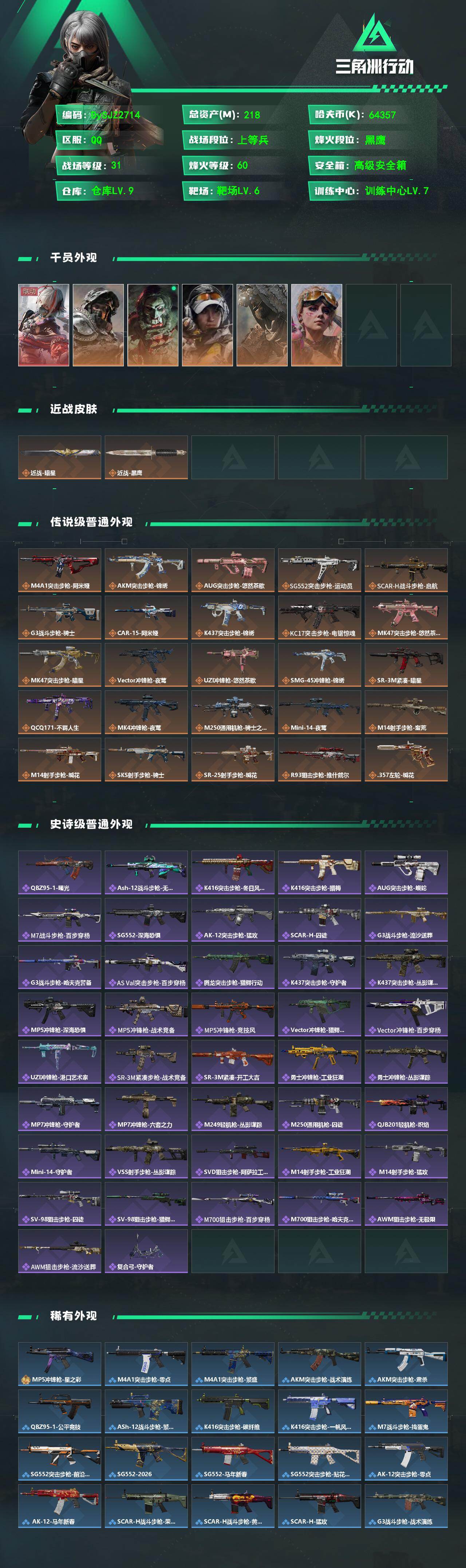 SJZYYT4163149三角洲行动账号详情图2 SJZYYT4163149三角洲行动账号详情图2