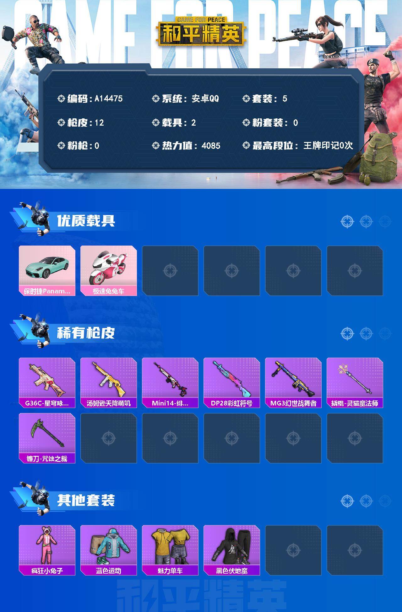 HPEY4261424和平精英账号详情图2