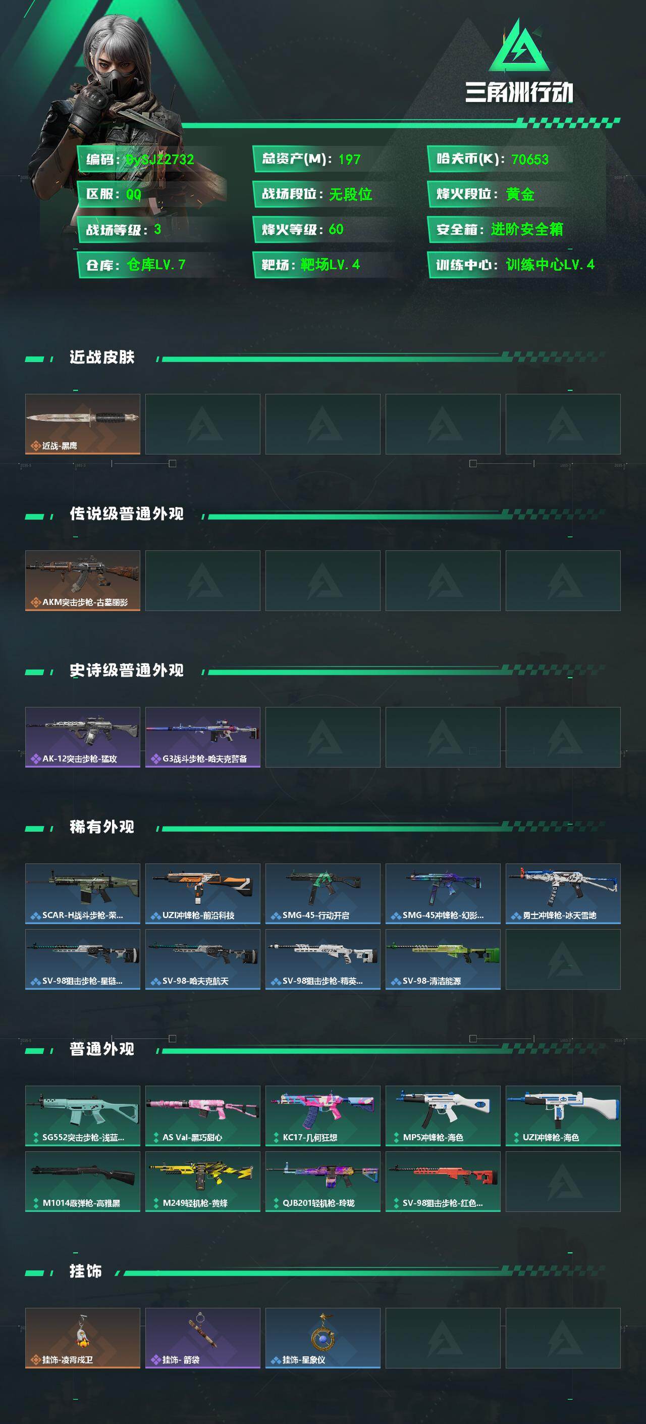 SJZYYT4163231三角洲行动账号详情图2 SJZYYT4163231三角洲行动账号详情图2