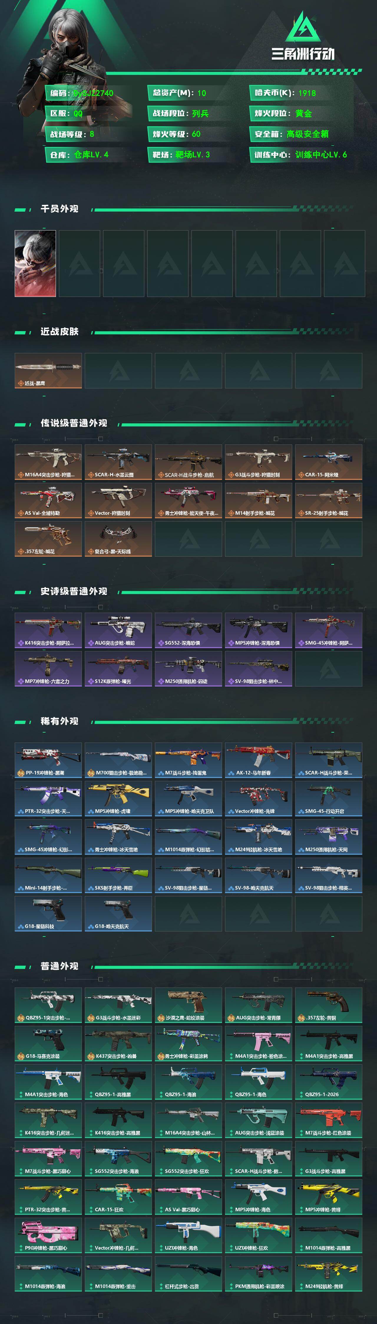 SJZYYT4163267三角洲行动账号详情图2 SJZYYT4163267三角洲行动账号详情图2
