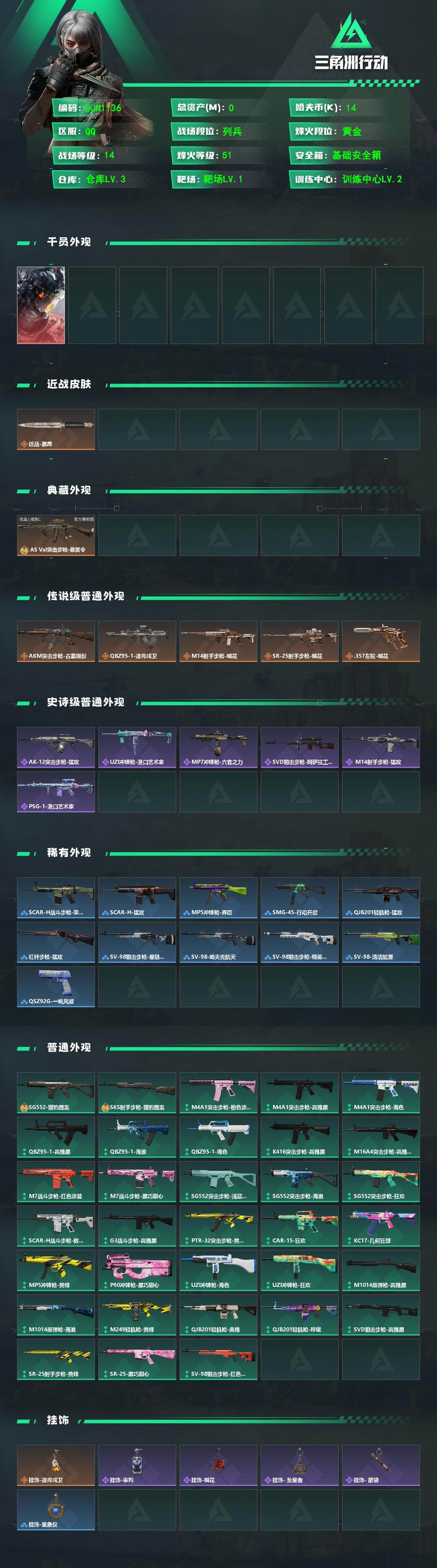 SJZEY4164426三角洲行动账号详情图2 SJZEY4164426三角洲行动账号详情图2