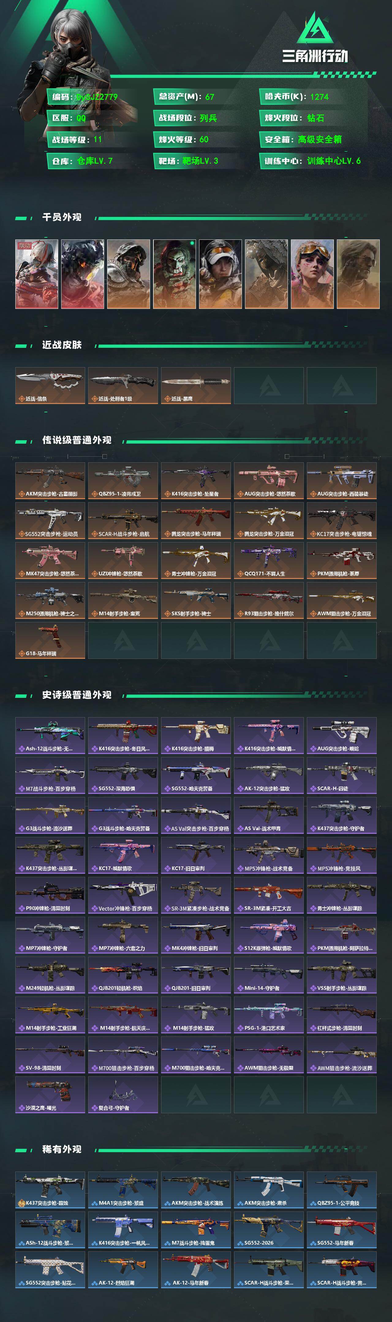 SJZYYT4164487三角洲行动账号详情图2 SJZYYT4164487三角洲行动账号详情图2