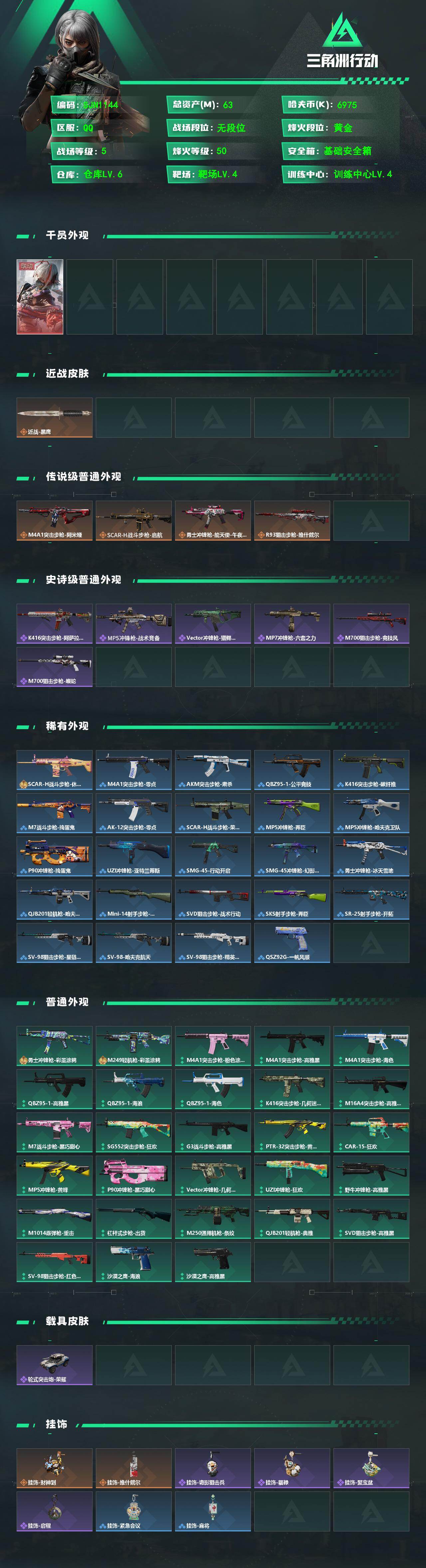 SJZEY4166549三角洲行动账号详情图2 SJZEY4166549三角洲行动账号详情图2