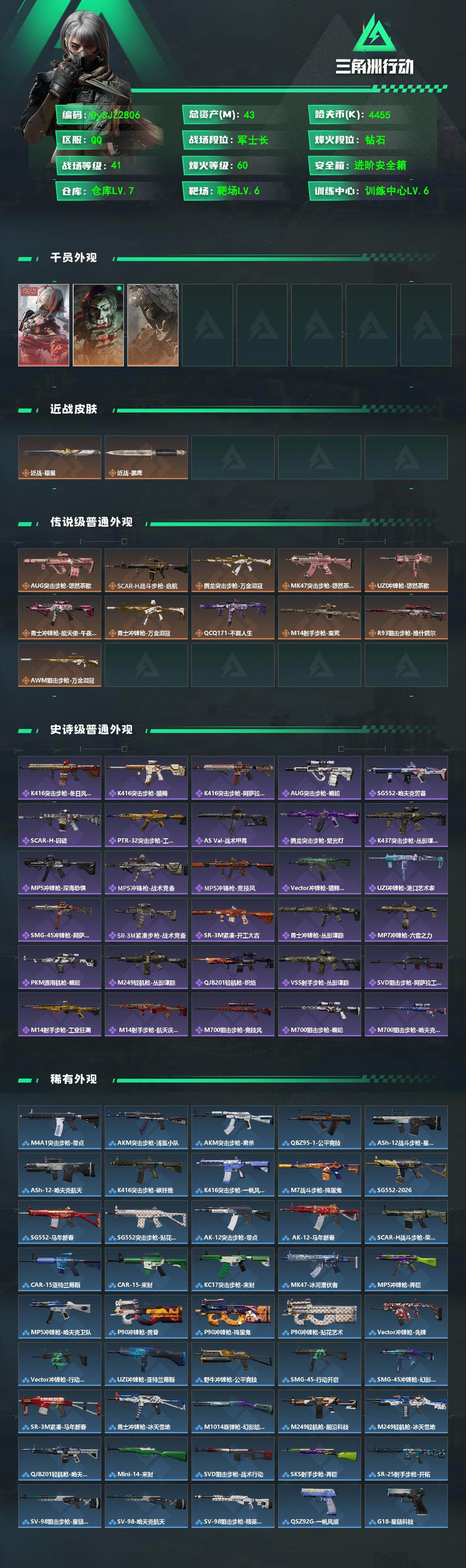 SJZYYT4166756三角洲行动账号详情图2 SJZYYT4166756三角洲行动账号详情图2