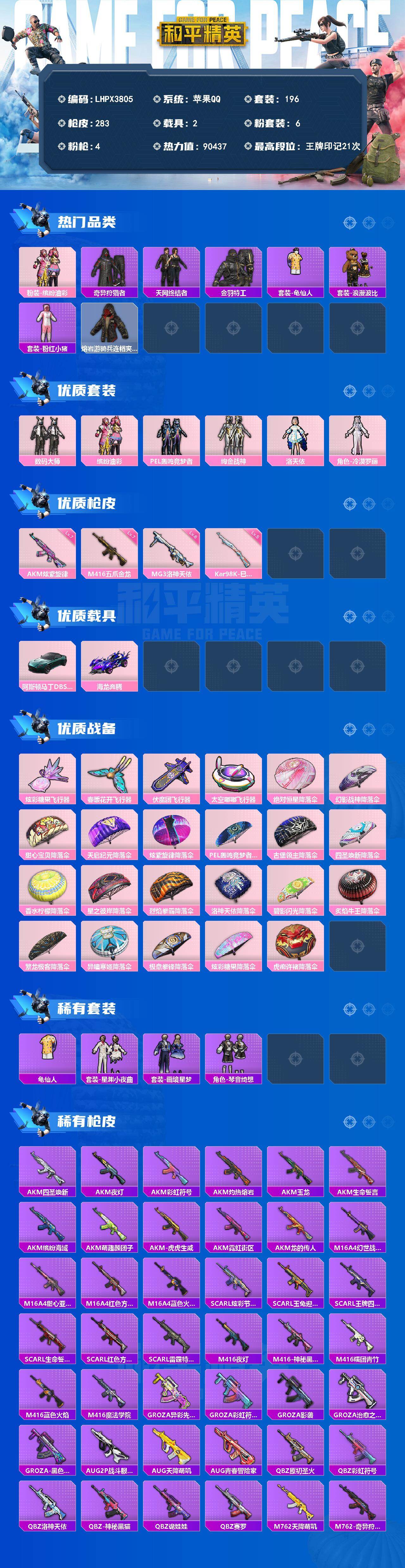 HPLX4264965和平精英账号详情图2