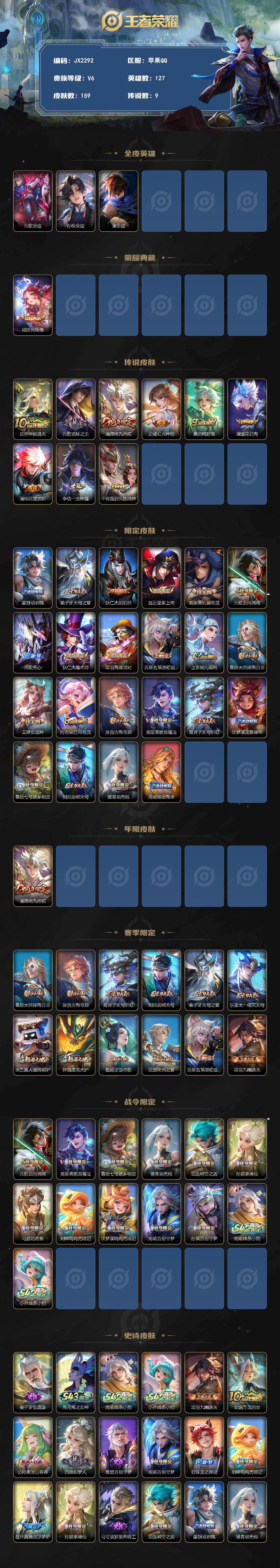 WZQM4438147王者荣耀账号详情图3