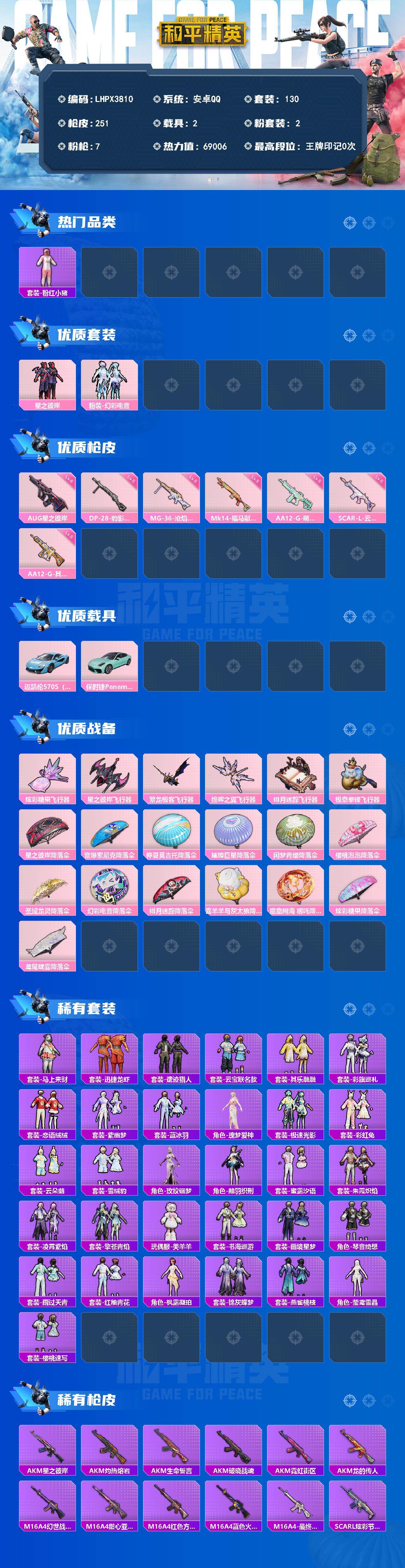 HPLX4260806和平精英账号详情图2