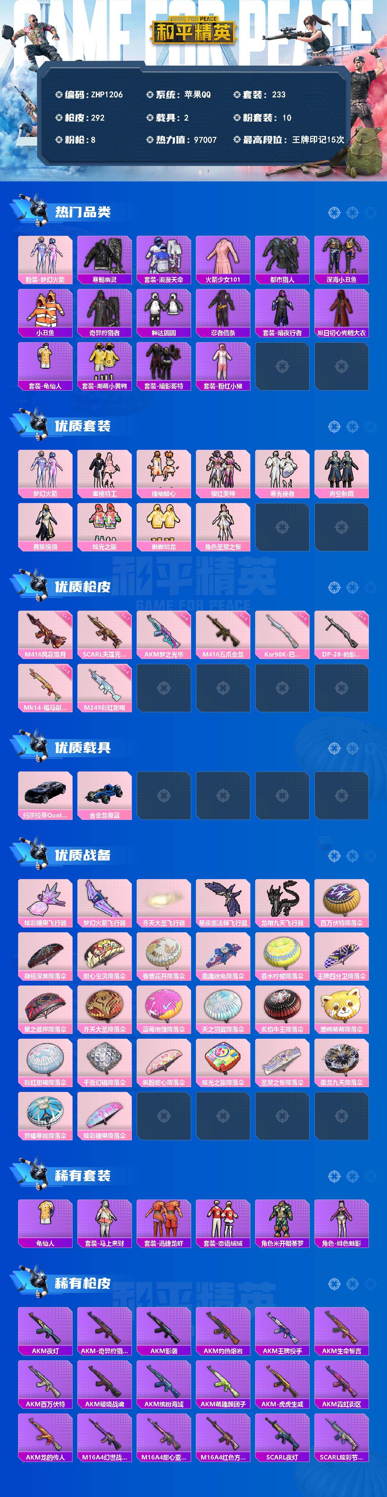 HPLE4262450和平精英账号详情图2