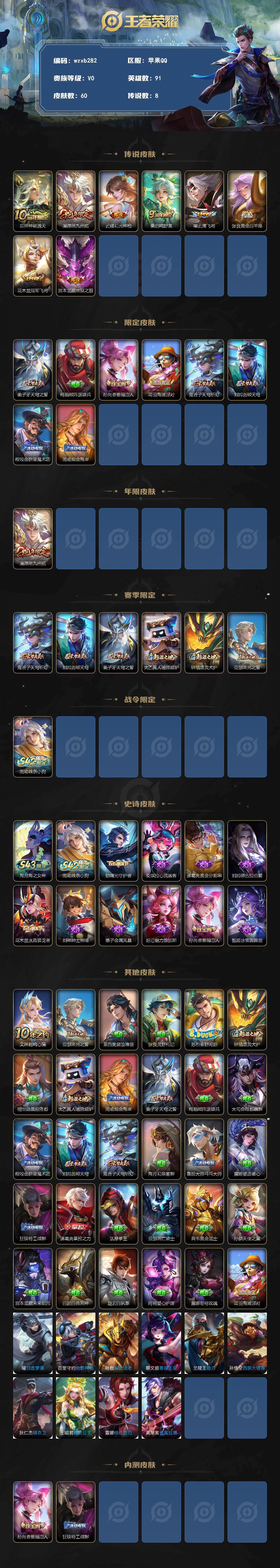 WZYYT4440907王者荣耀账号详情图2