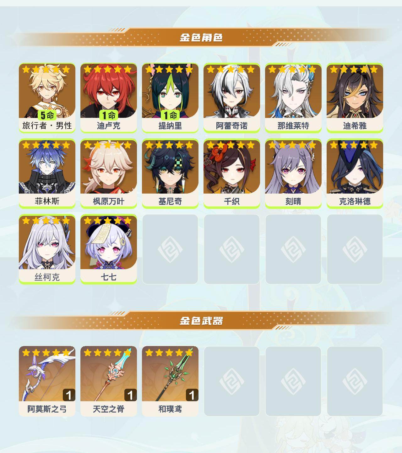 YSEY47960原神账号详情图2 YSEY47960原神账号详情图2