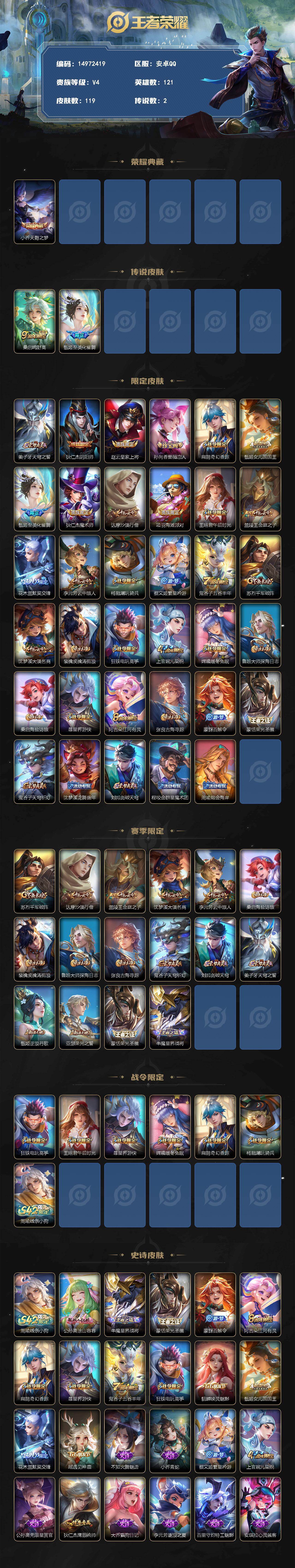 WZDN4453123王者荣耀账号详情图2 WZDN4453123王者荣耀账号详情图2