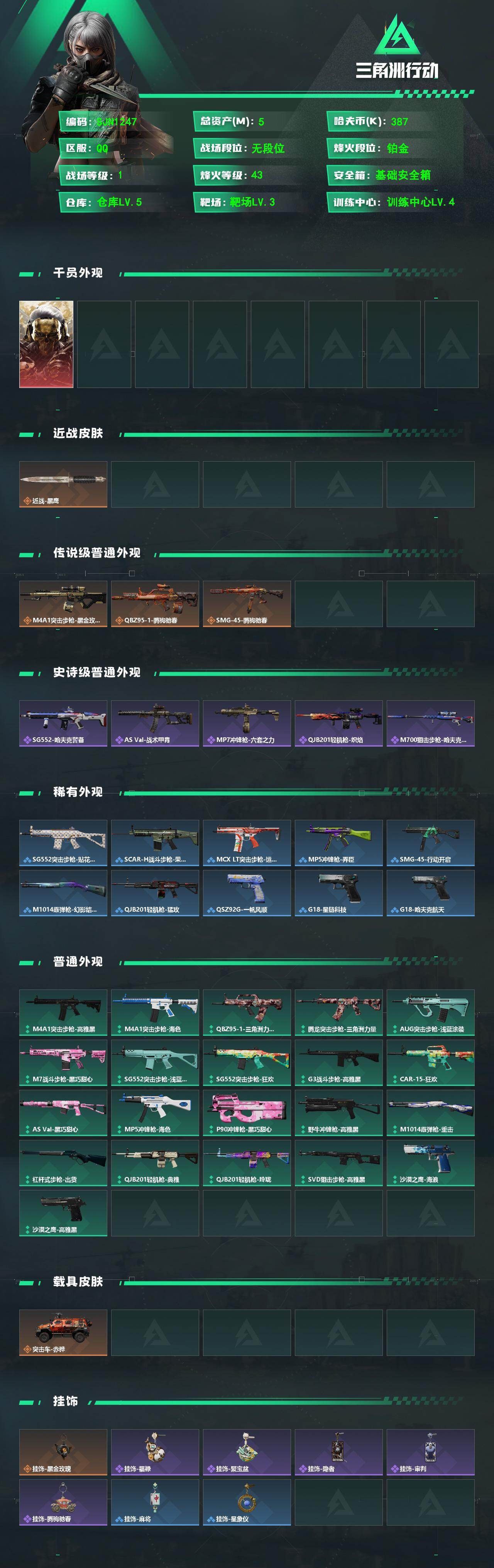 SJZEY4187560三角洲行动账号详情图2 SJZEY4187560三角洲行动账号详情图2