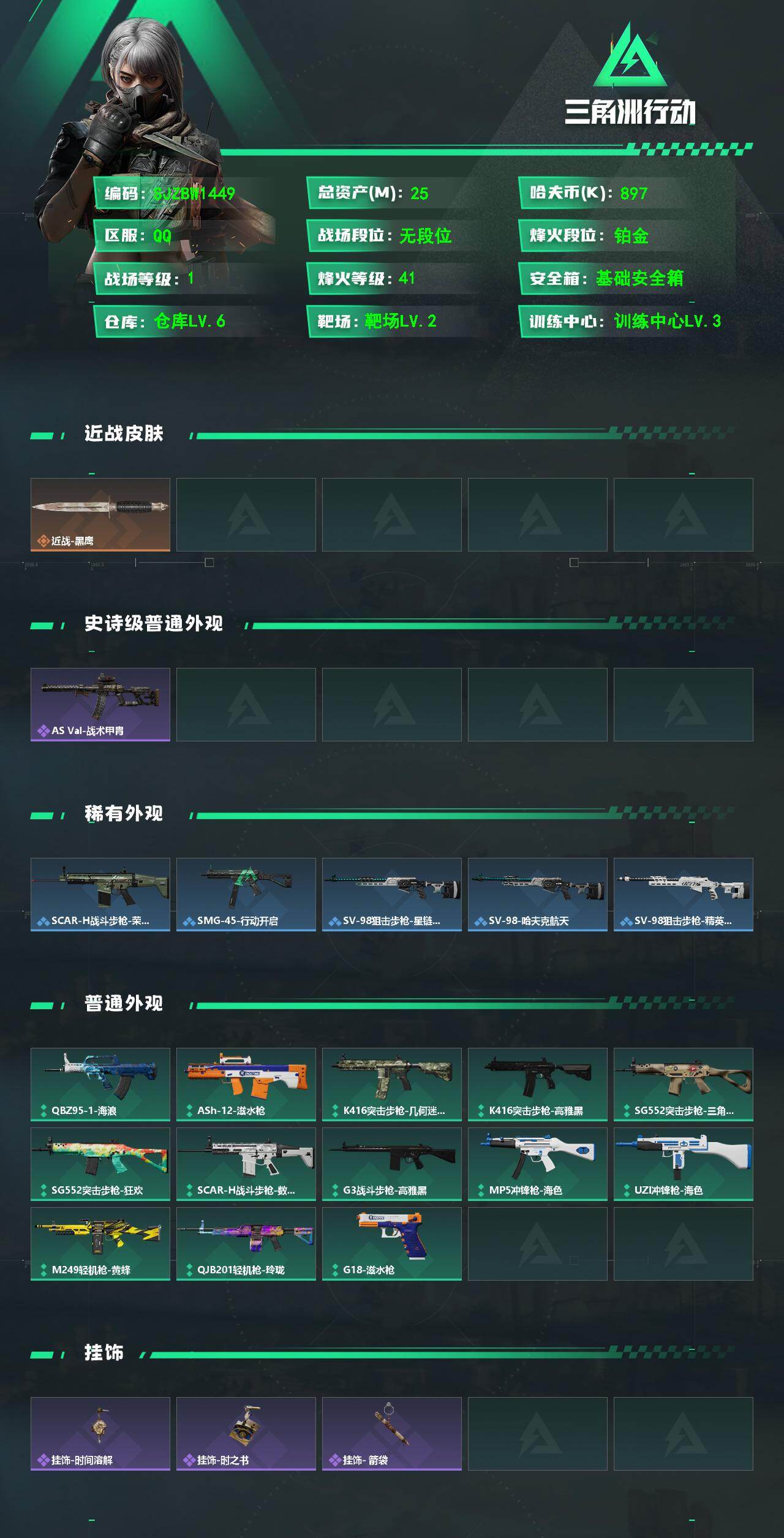 SJZEY4190861三角洲行动账号详情图2 SJZEY4190861三角洲行动账号详情图2