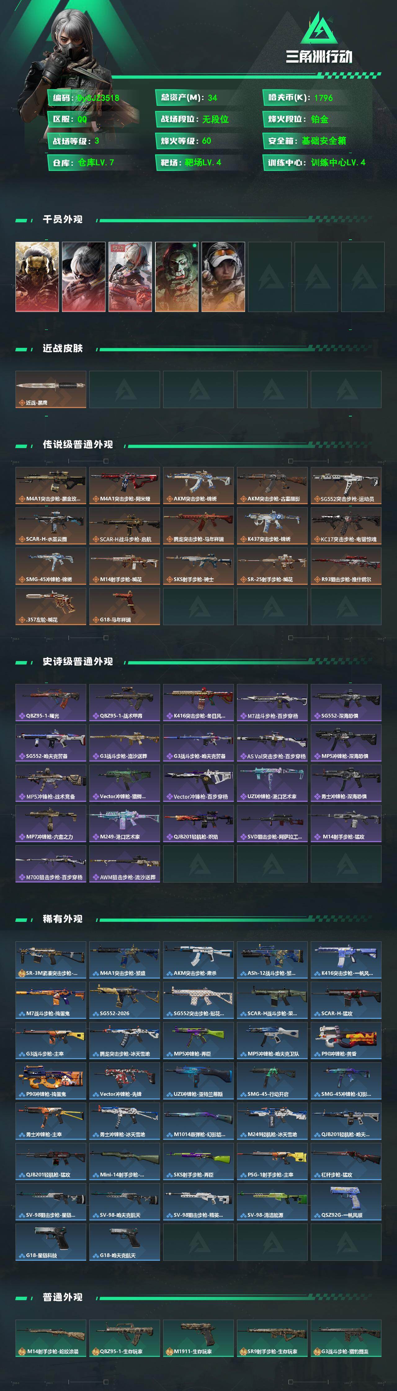 SJZYYT4194050三角洲行动账号详情图2 SJZYYT4194050三角洲行动账号详情图2