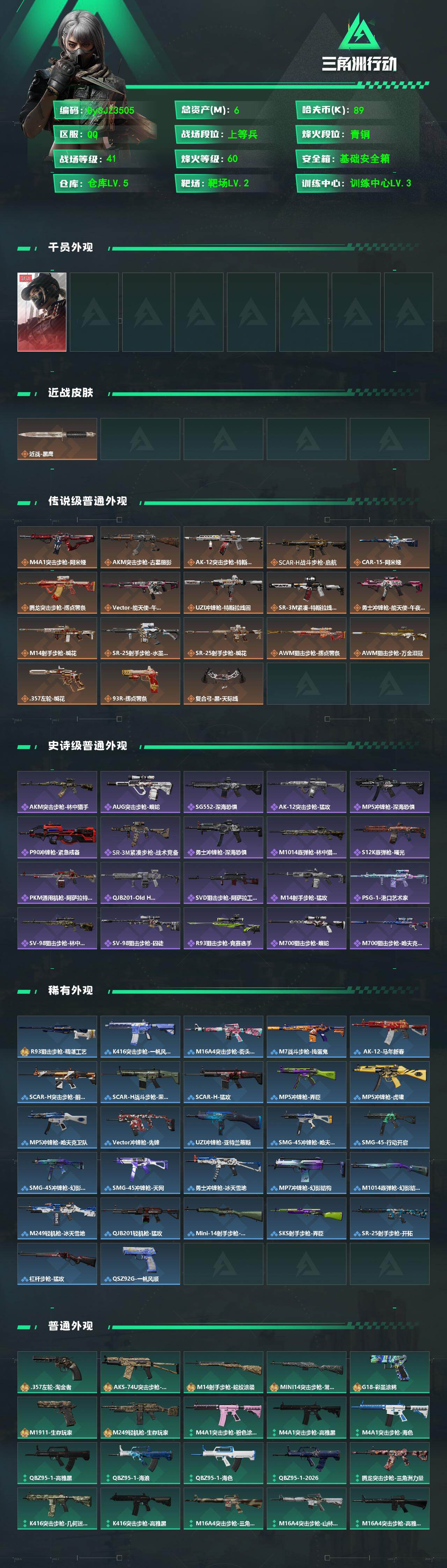 SJZYYT4193913三角洲行动账号详情图2 SJZYYT4193913三角洲行动账号详情图2