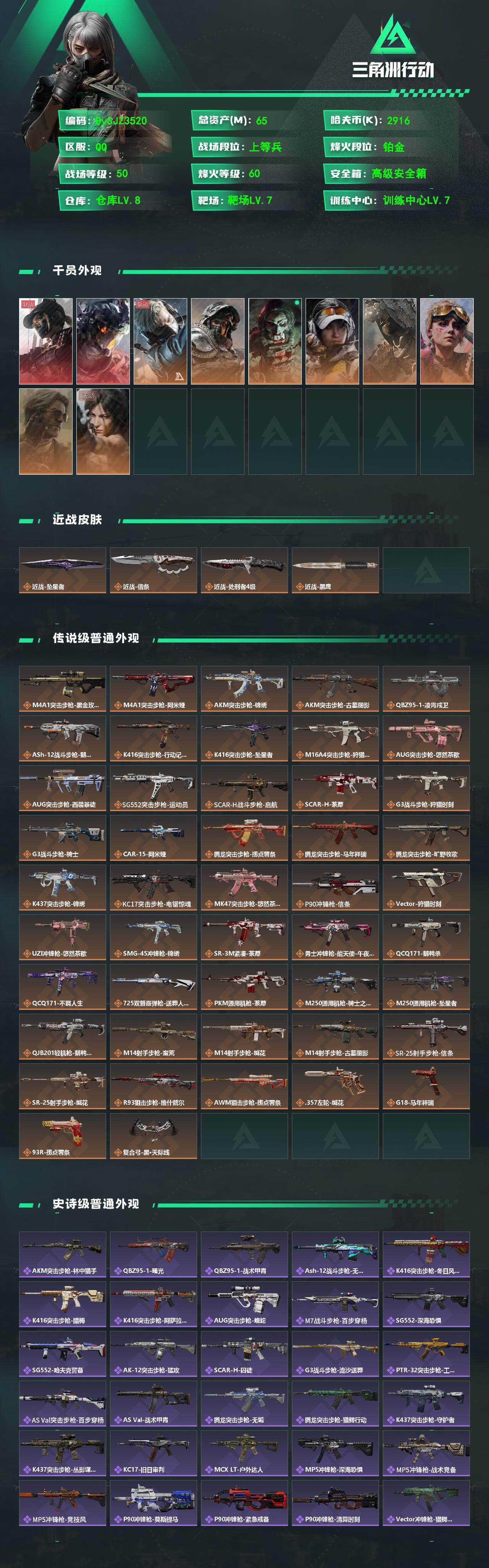 SJZYYT4194247三角洲行动账号详情图2 SJZYYT4194247三角洲行动账号详情图2