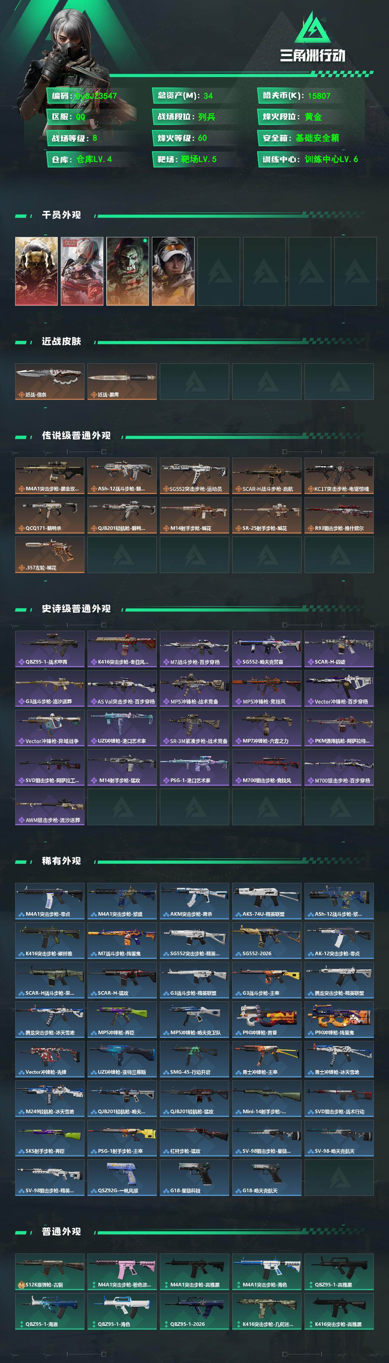 SJZYYT4194265三角洲行动账号详情图2 SJZYYT4194265三角洲行动账号详情图2