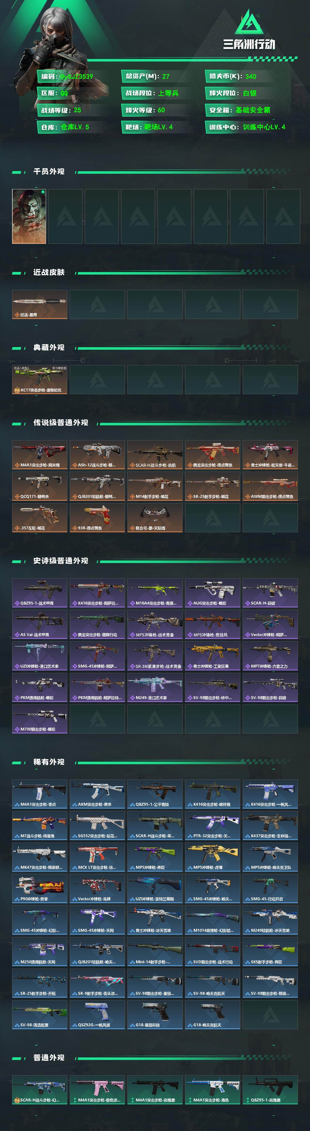 SJZYYT4194192三角洲行动账号详情图2 SJZYYT4194192三角洲行动账号详情图2