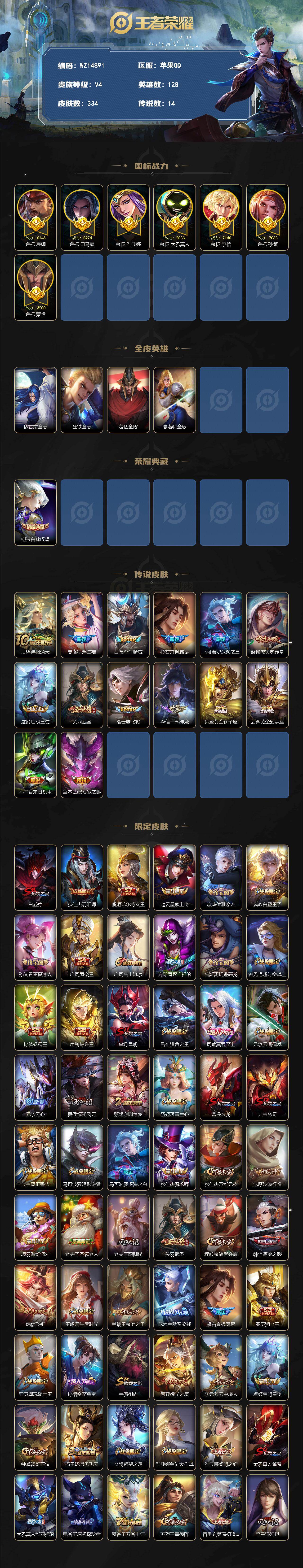 WZXS4479449王者荣耀账号详情图2