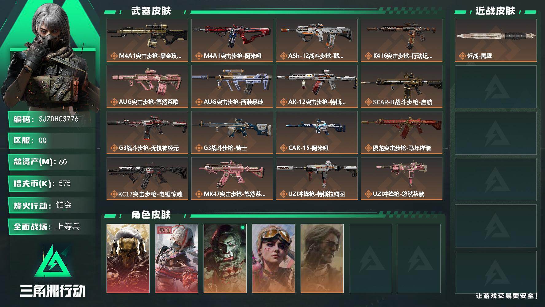 SJZQM4196541三角洲行动账号详情图3