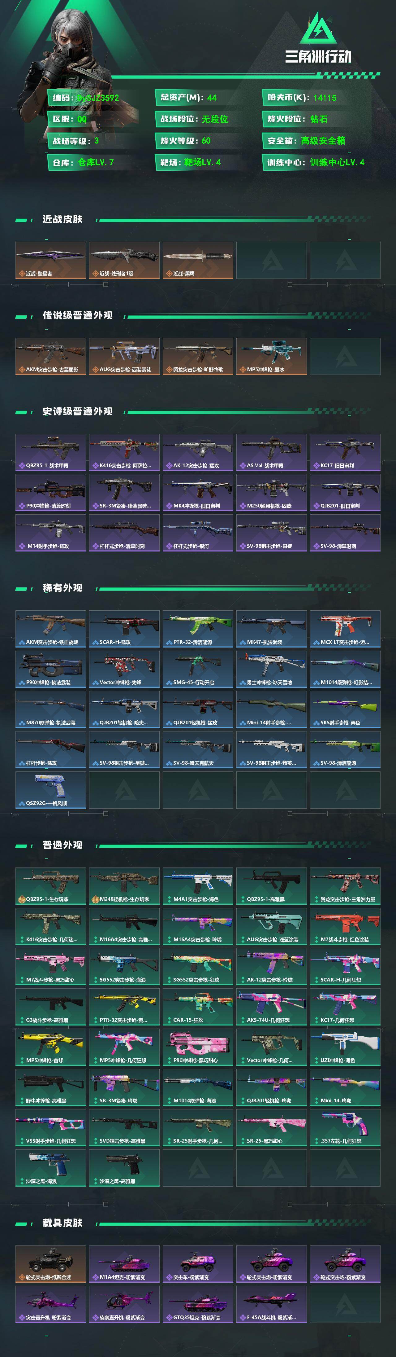 SJZYYT4196606三角洲行动账号详情图2