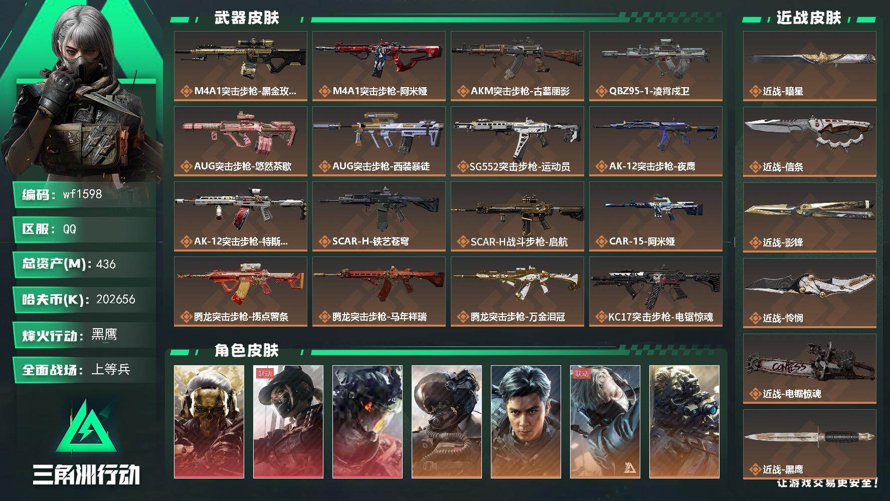 SJZQM4200550三角洲行动账号详情图3