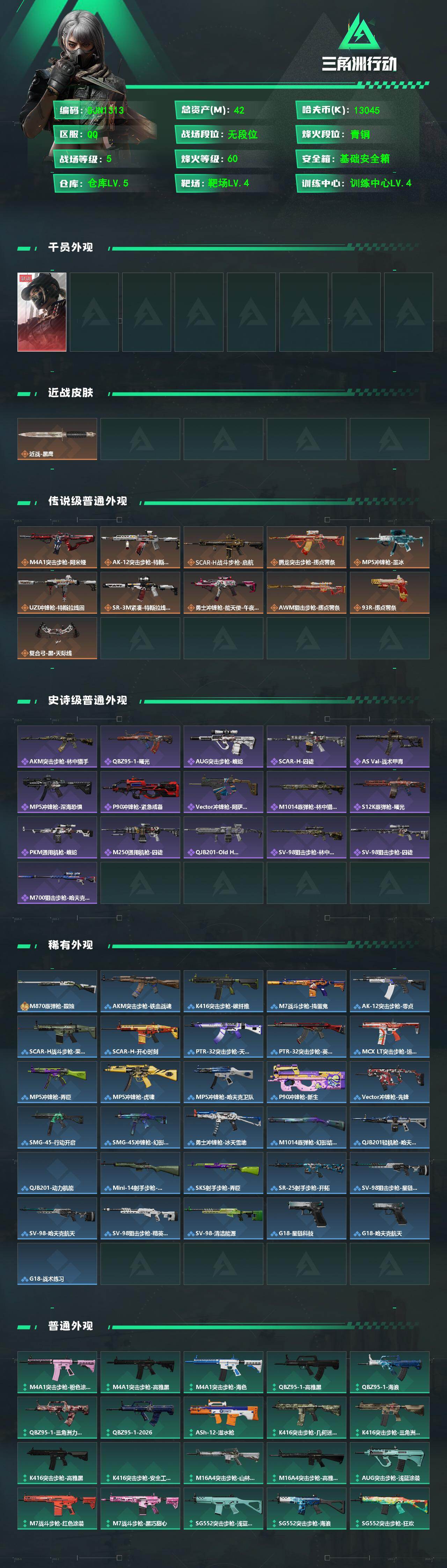 SJZQM4200993三角洲行动账号详情图3 SJZQM4200993三角洲行动账号详情图3